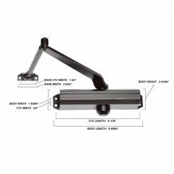 Global Door Controls Commercial Door Closer in Duronotic with Backcheck - Size 4 -Global Door Controls Shop browns tans global door controls door closers tc204 bc du 44 1000