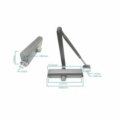 Global Door Controls Commercial Door Closer with Backcheck in Duronotic - Size 5 -Global Door Controls Shop browns tans global door controls door closers tc2205 bc du 1f 1000