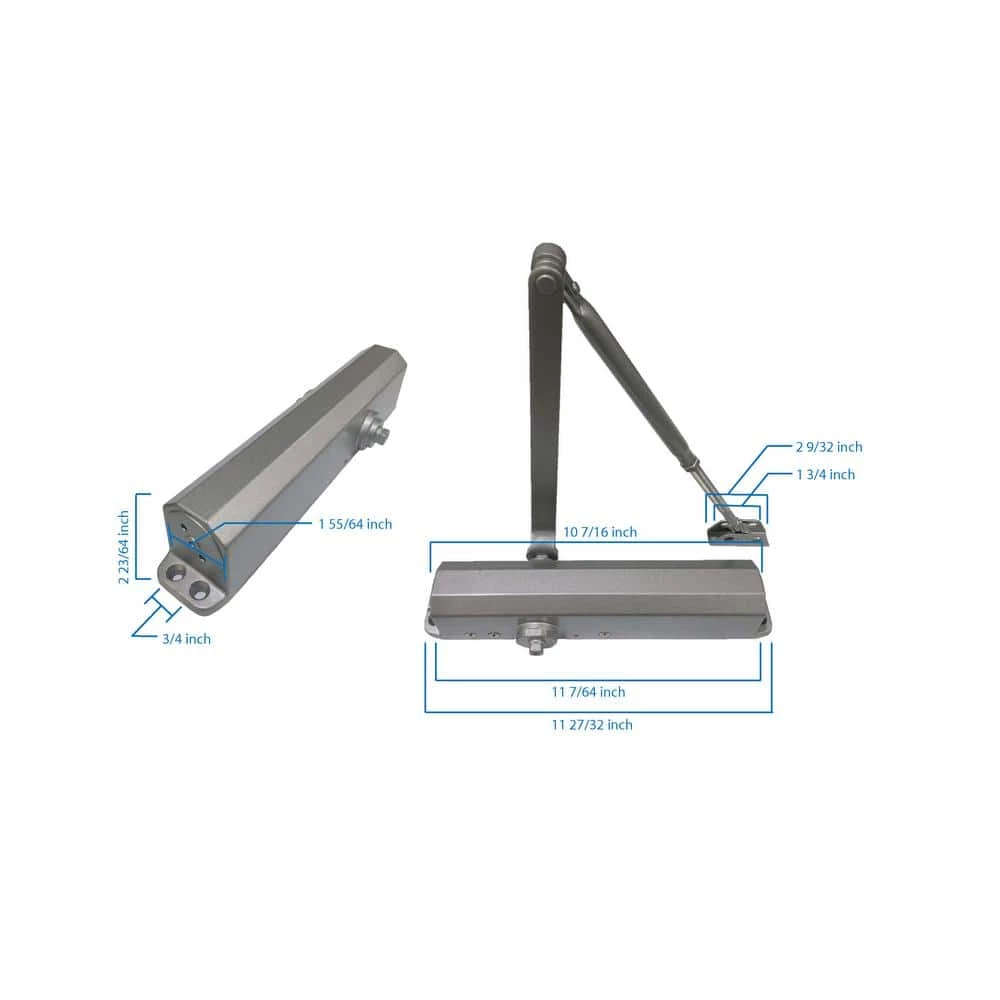 Global Door Controls Commercial Full Cover Door Closer in Duronotic with Adjustable Spring Tension - Sizes 2-6 7 Global Door Controls Commercial Full Cover Door Closer in Duronotic with Adjustable Spring Tension - Sizes 2-6 - Image 5