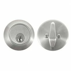 Global Door Controls GLC Series Brushed Chome Grade 2 Single Cylinder Deadbolt