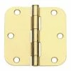 Global Door Controls 3.5 in. x 3.5 in. Satin Brass Plain Bearing Steel Hinge with 5/8 in. Radius (Set of 2) -Global Door Controls Shop global door controls door hinges cp3535 5 8us4 m 64 1000