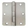 Global Door Controls 3.5 in. x 3.5 in. Satin Nickel Plain Bearing Steel Hinge with 1/4 in. Radius (Set of 2) -Global Door Controls Shop global door controls door hinges cp3535r1 4us15m 64 1000