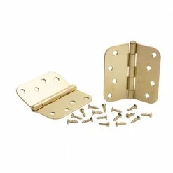 Global Door Controls 4 in. x 4 in. Satin Brass Plain Bearing Steel Hinge with 5/8 in. Radius (Set of 2) -Global Door Controls Shop global door controls door hinges cp4040 5 8 us4 m 1f 1000
