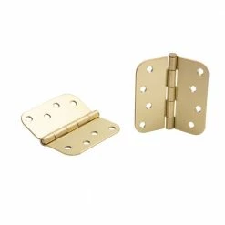 Global Door Controls 4 in. x 4 in. Satin Brass Plain Bearing Steel Hinge with 5/8 in. Radius (Set of 2) -Global Door Controls Shop global door controls door hinges cp4040 5 8 us4 m 4f 1000
