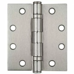 Global Door Controls 4.5 in. x 4 in. Satin Nickel Ball Bearing Steel Hinge (Set of 3)