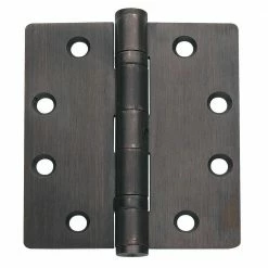 Global Door Controls 4.5 in. x 4 in. Oil-Rubbed Bronze Ball Bearing Non-Removable Steel Hinge with 5/32 in. Radius (Set of 3)