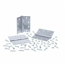 Global Door Controls 4.5 in. x 4.5 in. Satin Chrome Plain Bearing Steel Hinge (Set of 3) -Global Door Controls Shop global door controls door hinges cp4545 26d 3 1f 1000