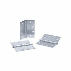 Global Door Controls 4.5 in. x 4.5 in. Satin Chrome Plain Bearing Steel Hinge (Set of 3) -Global Door Controls Shop global door controls door hinges cp4545 26d 3 4f 1000