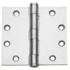 Global Door Controls 4.5 in. x 4.5 in. Satin Chrome Plain Bearing Steel Hinge (Set of 3)
