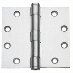 Global Door Controls 4.5 in. x 4.5 in. Satin Chrome Plain Bearing Steel Hinge (Set of 3)