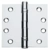 Global Door Controls 4.5 in. x 4.5 in. Bright Chrome Ball Bearing Hinge (Set of 3) -Global Door Controls Shop global door controls door hinges cp4545bb 26 3 64 1000