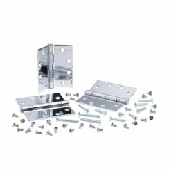 Global Door Controls 4.5 in. x 4.5 in. Bright Chrome Ball Bearing Non-Removable Pin Steel Hinge (Set of 3) -Global Door Controls Shop global door controls door hinges cp4545bbnrpus26 3 1f 1000