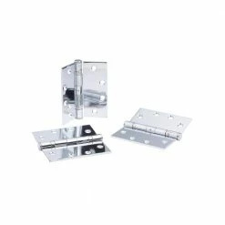 Global Door Controls 4.5 in. x 4.5 in. Bright Chrome Ball Bearing Non-Removable Pin Steel Hinge (Set of 3) -Global Door Controls Shop global door controls door hinges cp4545bbnrpus26 3 4f 1000
