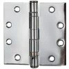 Global Door Controls 4.5 in. x 4.5 in. Bright Chrome Ball Bearing Non-Removable Pin Steel Hinge (Set of 3) -Global Door Controls Shop global door controls door hinges cp4545bbnrpus26 3 64 1000