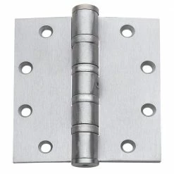 Global Door Controls 5.0 in. x 4.5 in. Satin Chrome Ball Bearing with Non-Removable Pin Heavy Weight Commercial Hinge (Set of 3)
