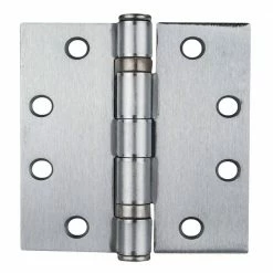 Global Door Controls 4.5 in. x 4.5 in. Full Mortise Heavy Weight Ball Bearing Steel Hinge, Satin Chrome