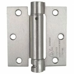 Global Door Controls 3.5 in. x 3.5 in. Satin Nickel Steel Spring Hinge (Set of 3)
