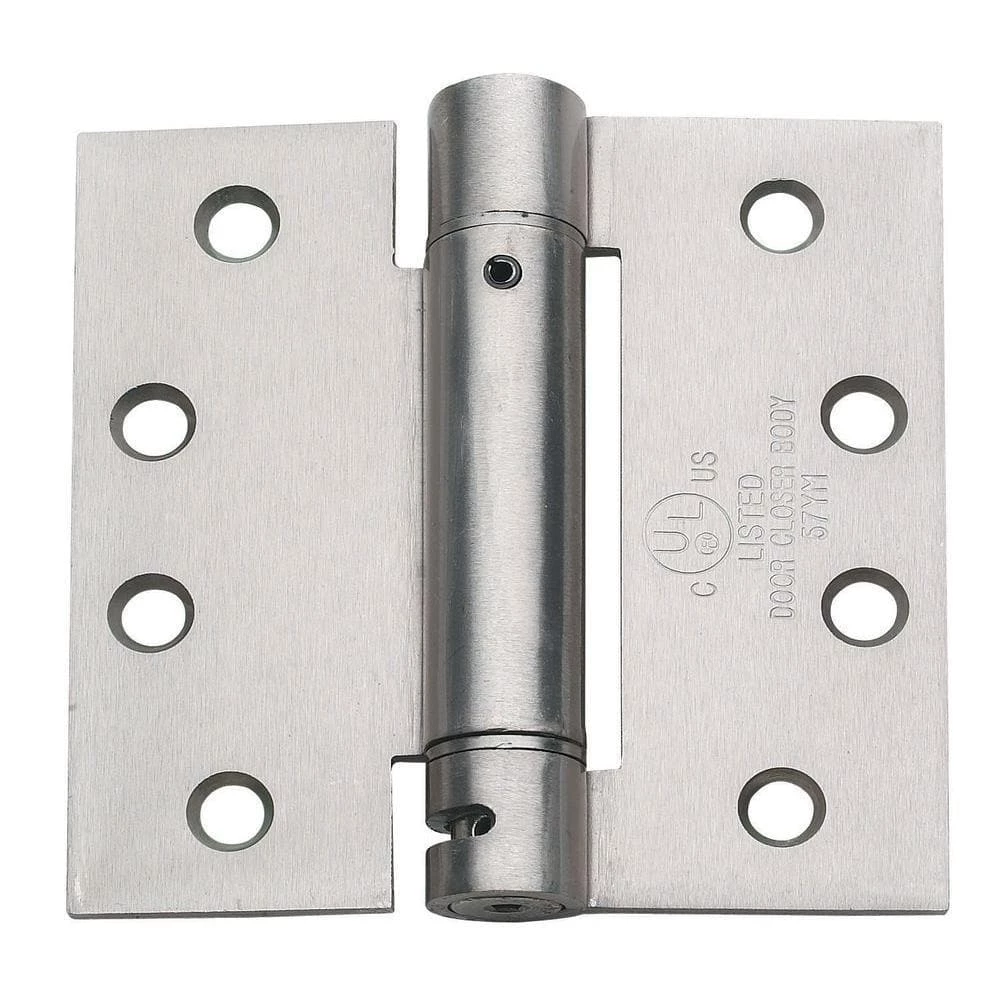Global Door Controls 4 in. x 4 in. Satin Nickel Steel Spring Hinge (Set of 3) 3 Global Door Controls 4 in. x 4 in. Satin Nickel Steel Spring Hinge (Set of 3)