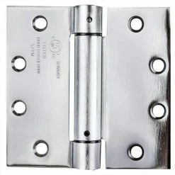 Global Door Controls 4.5 in. x 4.5 in. Bright Chrome Steel Spring Hinge (Set of 3)