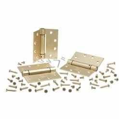 Global Door Controls 4.5 in. x 4.5 in. Satin Brass Steel Spring Hinge (Set of 3) -Global Door Controls Shop global door controls door hinges cps4545 us4 3 c3 1000