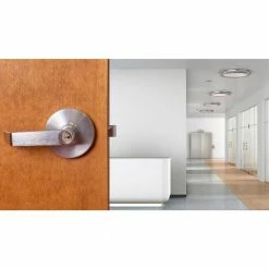 Global Door Controls Eiffel Series Standard Duty Brushed Chrome Commercial Entry Door Handle with Lock, Clutch Function and IC Core -Global Door Controls Shop global door controls entry door handles gal 1151l ic626 fa 1000
