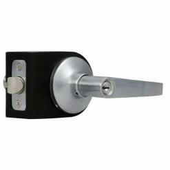 Global Door Controls Franklin Collection Modern Brushed Chrome Entry Door Handle with Lock
