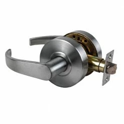 Global Door Controls Pisa Series Standard Duty Brushed Chrome Commercial Cylindrical Passage Hall/Closet Door Handle with Clutch Function