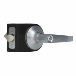 Global Door Controls Franklin Collection Modern Brushed Chrome Privacy Bed/Bath Door Handle with Lock