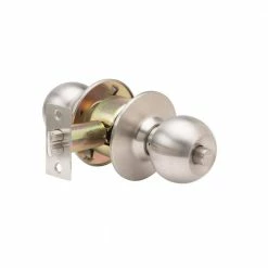 Global Door Controls GLC Series Brushed Chrome Grade 3 Commercial/Residential Privacy Door Knob with Lock