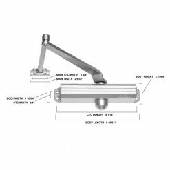Global Door Controls Commercial Door Closer in Aluminum with Backcheck - Size 5 13 Global Door Controls Commercial Door Closer in Aluminum with Backcheck - Size 5 -Global Door Controls Shop metallics global door controls door closers tc205 bc al 44 1000