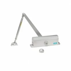 Global Door Controls Commercial ADA Door Closer in Aluminum with Adjustable Spring Tension - Sizes 1-4