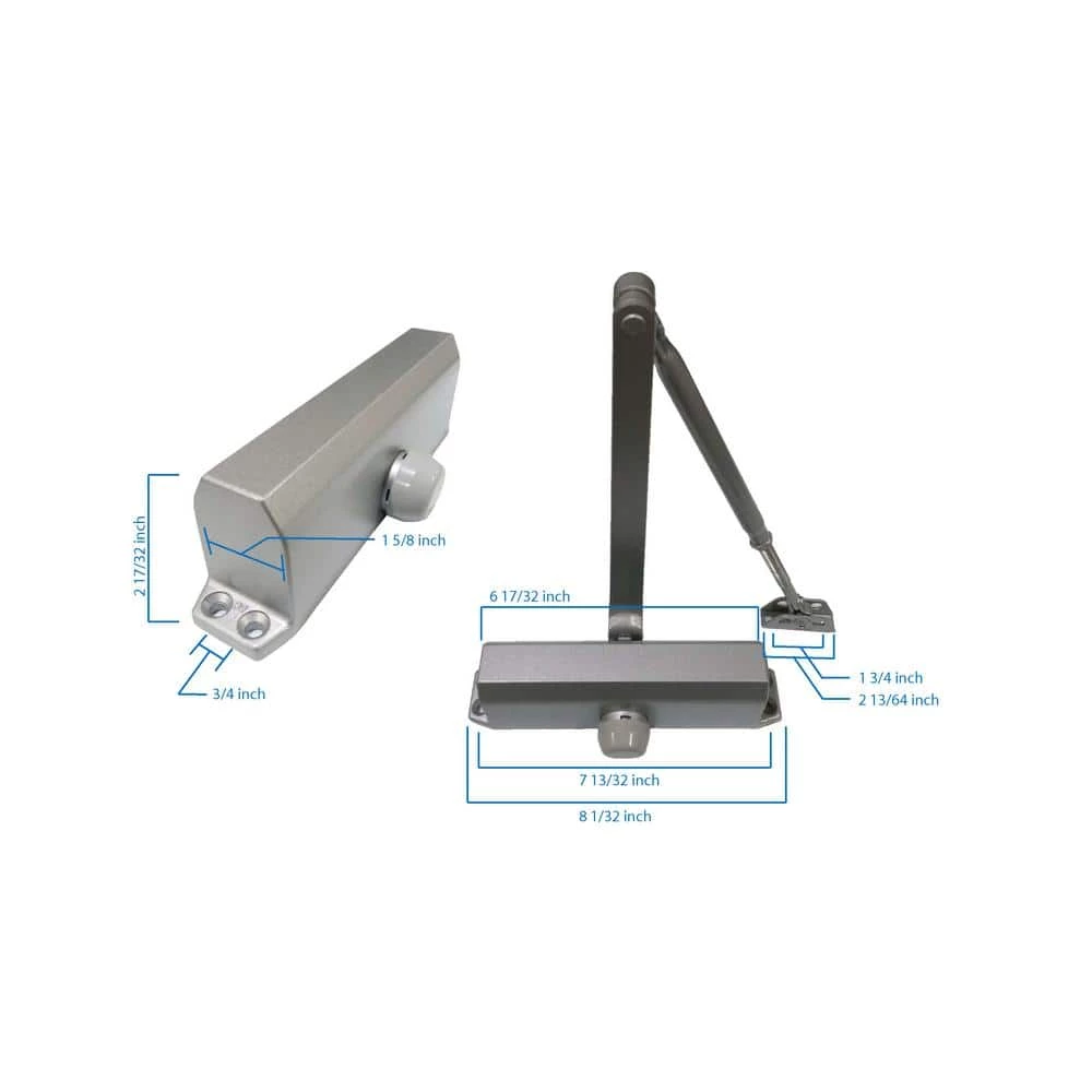 Global Door Controls Commercial Door Closer in Aluminum - Size 2 7 Global Door Controls Commercial Door Closer in Aluminum - Size 2 - Image 5