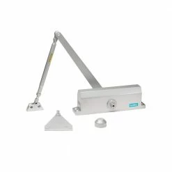Global Door Controls Commercial Door Closer with Parallel Arm Bracket in Aluminum - Size 3