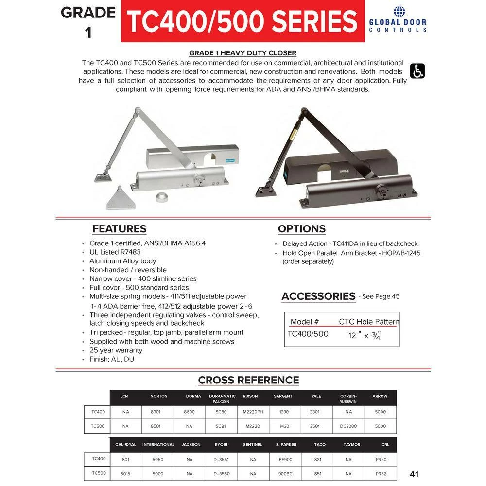 Global Door Controls Commercial ADA Slim Line Door Closer in Aluminum - Sizes 1-4 9 Global Door Controls Commercial ADA Slim Line Door Closer in Aluminum - Sizes 1-4 - Image 7