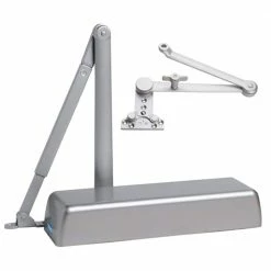 Global Door Controls Heavy Duty ADA Commercial Door Closer with Cush-N-Stop Arm in Aluminum - Sizes 1-6