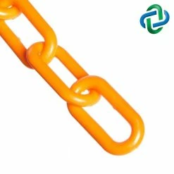 Mr. Chain 1 in. (#4,25 mm) x 25 ft. Traffic Orange Plastic Barrier Chain