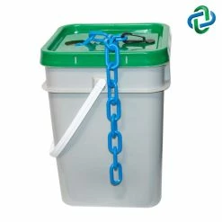 Mr. Chain 1.5 in. (#6,38 mm) x 300 ft. Sky Blue Plastic Barrier Chain in a Pail
