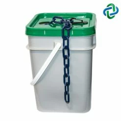 Mr. Chain 1.5 in. (#6,38 mm) x 300 ft. Cobalt Blue Plastic Barrier Chain in a Pail