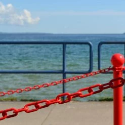 Mr. Chain 2 in. (#8, 51 mm) x 10 ft. Red Plastic Chain -Global Door Controls Shop mr chain chain 50005 10 31 1000