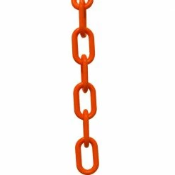 Mr. Chain 2 in. (#8 mm to 51 mm) x 100 ft. Plastic Chain in Traffic Orange