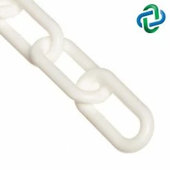 Mr. Chain 2 in. (54 mm) x 25 ft. White Heavy-Duty Plastic Barrier Chain