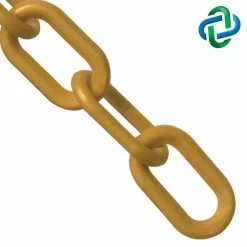 Mr. Chain 2 in. (54 mm) x 25 ft. Gold Heavy-Duty Plastic Barrier Chain