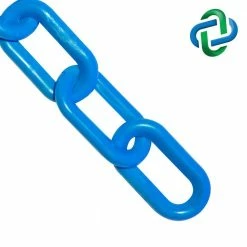 Mr. Chain 2 in. (54 mm) x 100 ft. Sky Blue Heavy-Duty Plastic Barrier Chain