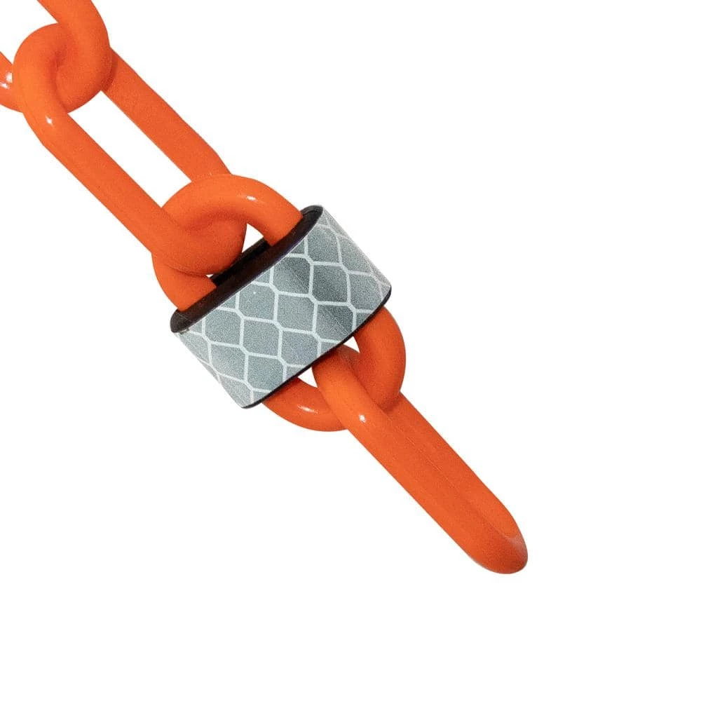Mr. Chain 2 in. (#8,51 mm) x 25 ft. Traffic Orange Reflective Plastic Barrier Chain 3 Mr. Chain 2 in. (#8,51 mm) x 25 ft. Traffic Orange Reflective Plastic Barrier Chain