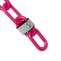 Mr. Chain 2 in. (#8,51 mm) x 100 ft. Safety Pink Reflective Plastic Barrier Chain