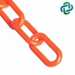 Mr. Chain 3 in. (#10, 76 mm) x 25 ft. Traffic Orange Plastic Barrier Chain