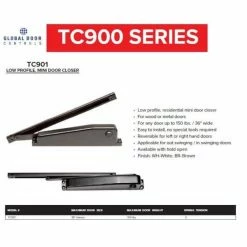 Global Door Controls Residential Hold Open Mini Door Closer in White -Global Door Controls Shop whites global door controls door closers tc901 ho wh d4 1000